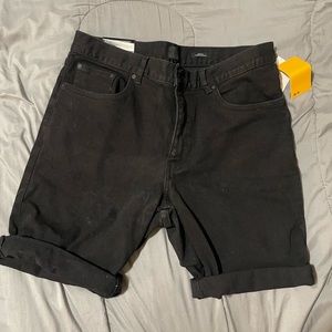 Mens H&M black jean shorts size 32 NWT